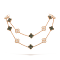 Vintage Alhambra Onyx 20 Motifs Long Necklace