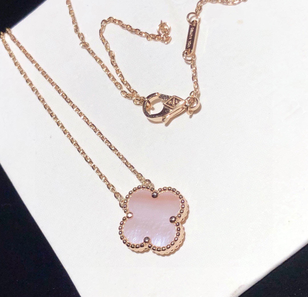 Vintage Alhambra Pink Mother Of Pearl Necklace