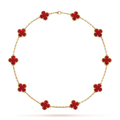 Vintage Alhambra Red Carnelian 10 Motifs Necklace