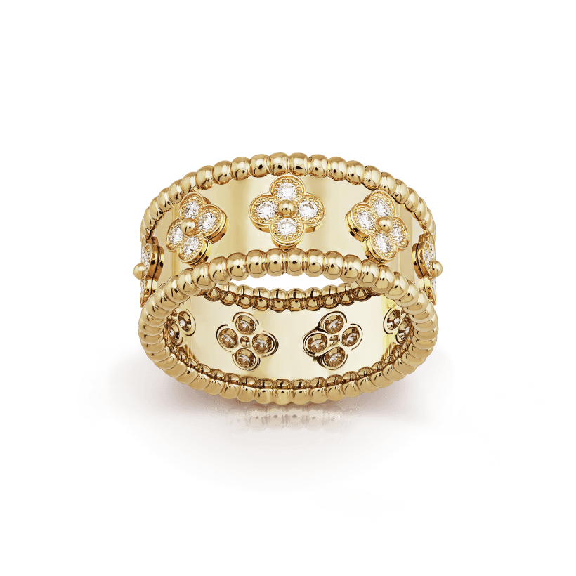 Wide Band Clover Ring