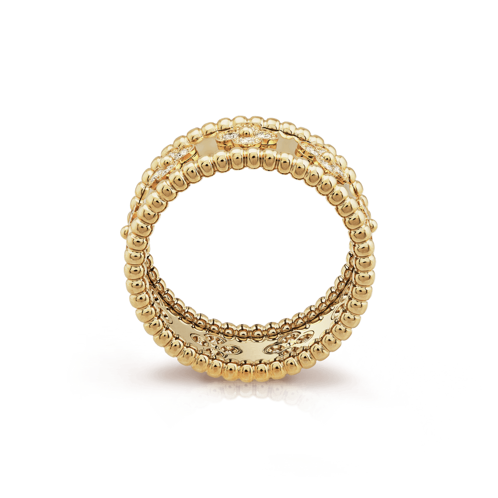 Wide Band Clover Ring