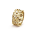 Wide Band Clover Ring