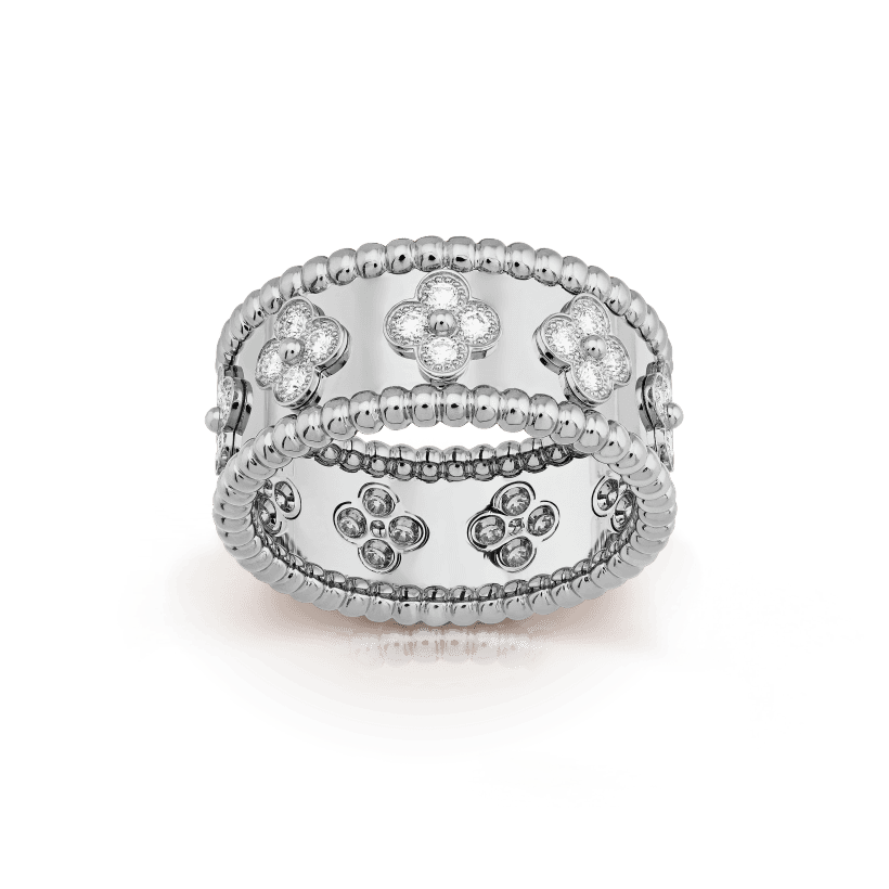 Wide Band Clover Ring