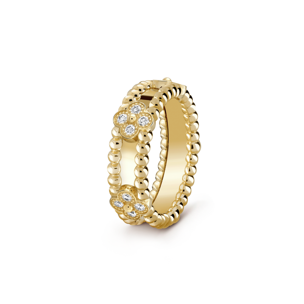 Wide Clover Perlée Ring