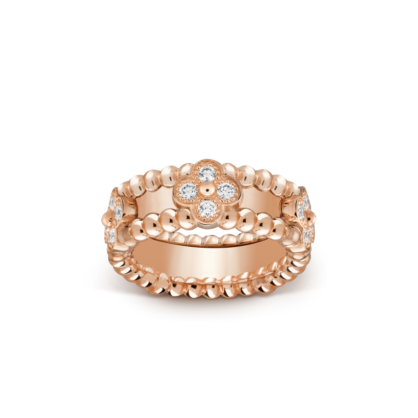 Wide Clover Perlée Ring